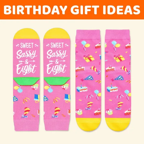 Miniatura 5 de HAPPYPOP Birthday Gifts Ideas - Socks for 6-10 Year Old, Birthday Gift with Greeting Card