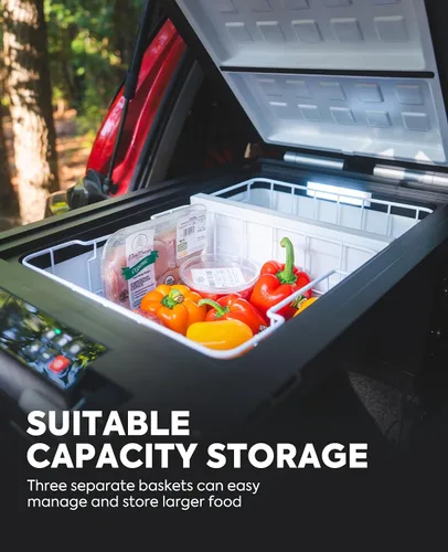 Miniatura 7 de ICECO APL55 Refrigerador portátil de dos zonas con control Bluetooth, refrigerador de 55 litros de 12v con compresor SECOP, DC 12/24V, CA 110-240V