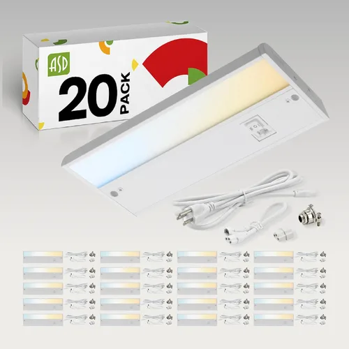 Miniatura 16 de ASD Iluminación LED para debajo del gabinete con enchufe o cableado de 9 pulgadas, luces regulables debajo del gabinete con interruptor