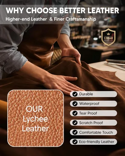 Miniatura 6 de Hairao Billetera AirTag para hombre, de piel auténtica, delgada, con soporte para Airtag y ventana de identificación, bloqueo RFID, plegable