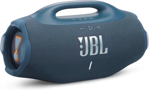 JBL Boombox 4 - El altavoz portátil resistente al agua más potente con sonido profesional masivo, hasta 34 horas de reproducción y conexión de Azul