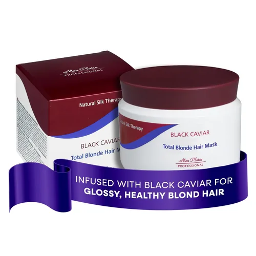 Mascarilla para el cabello rubio caviar negro, tratamiento hidratante intensivo para cabello rubio, decolorado o tratado con color, fórmula