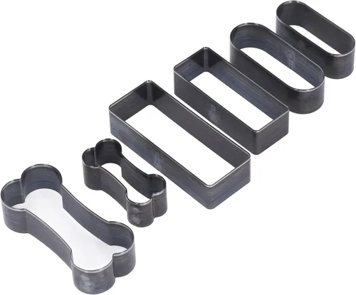 Miniatura 5 de Juego de troqueles de corte de cuero, 6 piezas de herramienta de corte hueco de cuero con forma de hueso ovalado rectangular para manualidades