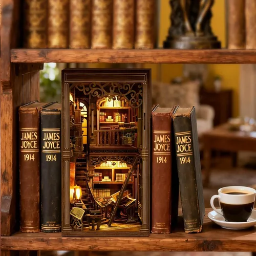 Miniatura 6 de Rincones de libros para adultos, kit de rincón de libros en miniatura para casa de muñecas, kits de modelos, kits de manualidades para adultos