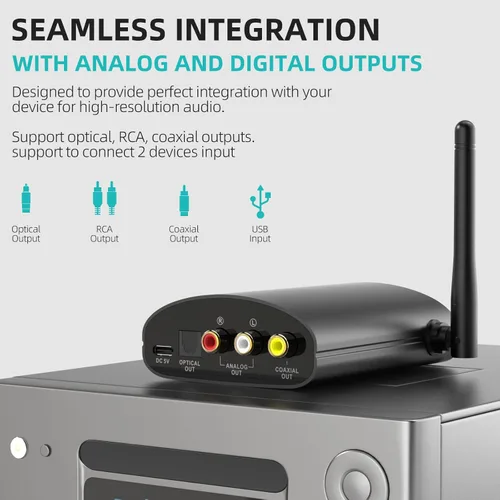Miniatura 6 de 1Mii DS500 Receptor Bluetooth 5.3 de alta resolución, DAC audiófilo de 32 bits/384 kHz, LDAC sin pérdida y aptX HD, pantalla OLED, ecualizador