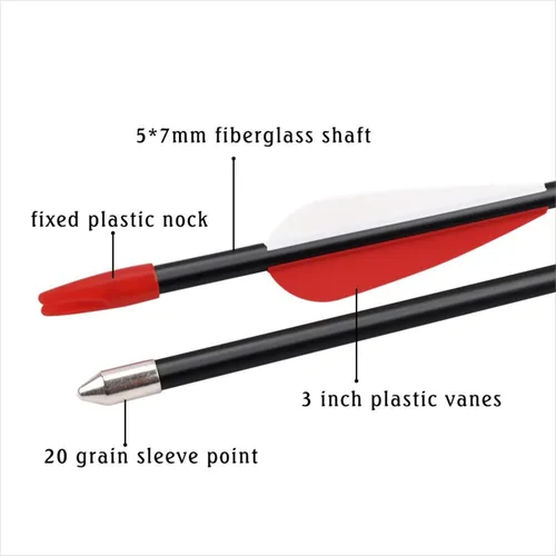 Miniatura 4 de YLS Flechas de tiro con arco de fibra de vidrio negras – Flechas de práctica de 30 pulgadas, perfectas para la práctica de objetivos jóvenes