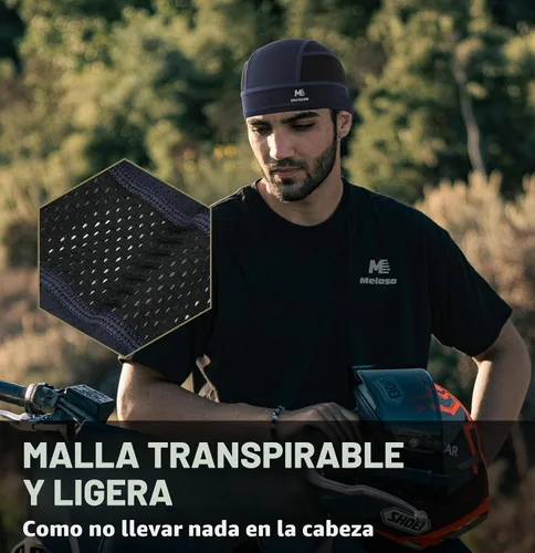 Miniatura 3 de MELASA Gorras de calavera refrescante, forro de malla ligera debajo del casco, ciclismo, motocicleta, casco duro para hombres y mujeres