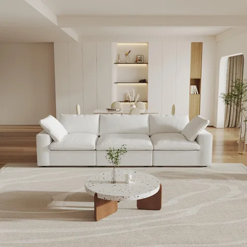 Miniatura 43 de Cloud - Sofá modular convertible de 80.3 pulgadas en forma de L para sala de estar con otomana de almacenamiento, sofás profundos minimalistas