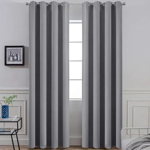 Miniatura 6 de Cortinas y cortinas de poliéster con ojales en la parte superior para oscurecer la habitación, sala de estar con aislamiento térmico