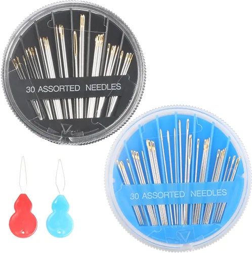 Miniatura 10 de Eketirry Agujas de coser a mano de alta calidad, 30 agujas surtidas para reparación de costura, 6 tamaños diferentes de agujas de coser con 2