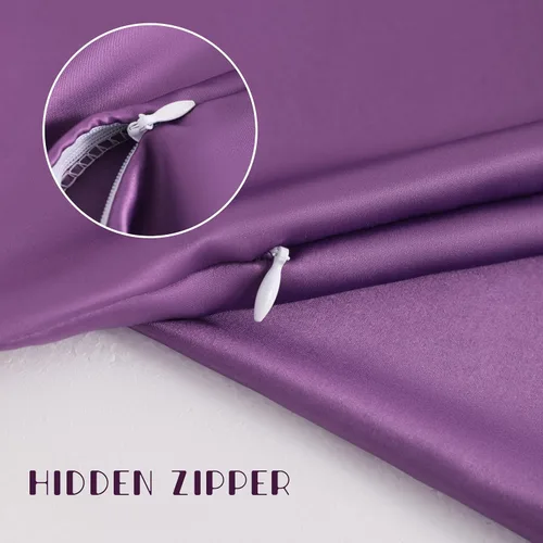 Miniatura 3 de NTBAY - Fundas de almohada de satén de seda con cremallera para niños pequeños - 2 unidades con cremallera oculta de 13x18 - Fundas de almohada