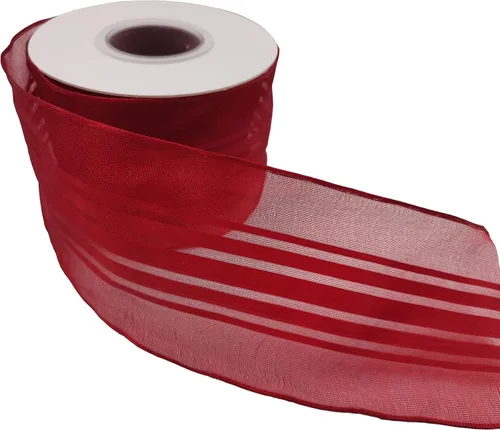 Miniatura 11 de Cinta de raso con alambre reversible rojo verde para decoración de Navidad, arco de corona, manualidades florales, 2 – 1/2 pulgadas X 10 metros N1109
