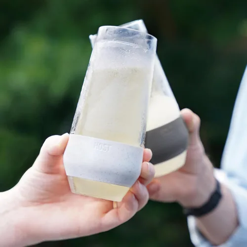 Miniatura 13 de Host Freeze Copas de champán, juego de copas de vino espumoso irrompibles de doble pared congelables, sin tallo, copas de plástico para mimosas