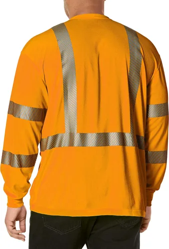 Miniatura 2 de Carhartt Camiseta ligera de manga larga con 3 bolsillos para hombre, de alta visibilidad, ajuste relajado, de alta visibilidad
