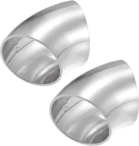 X AUTOHAUX 2 piezas OD 1.5 pulgadas 45 grados SS304 tubo de acero inoxidable curvado para tubo de codo de escape para sistema de escape modificado
