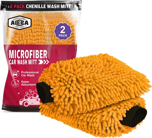 Miniatura 10 de AIDEA Manopla de Lavado de Coche de Microfibra-2PK, Sin Rayones y Sin Pelusas, Manopla de Lavado de Microfibra Chenille Premium-Azul Tamaño Regular