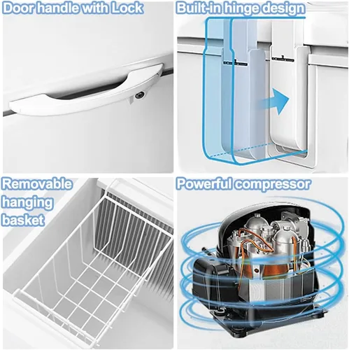 Miniatura 2 de Congelador de propano de 7 pies cúbicos, congelador de pecho profundo de 110 V/LPG con cerradura, puerta abierta superior, congelador de gas de 2