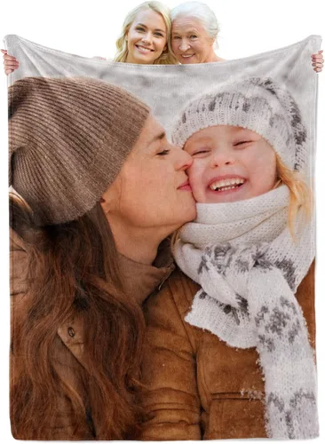 Miniatura 8 de Manta de forro polar con texto fotográfico, manta personalizada para mamá y papá, regalo perfecto para el Día de la Madre, cumpleaños para ella