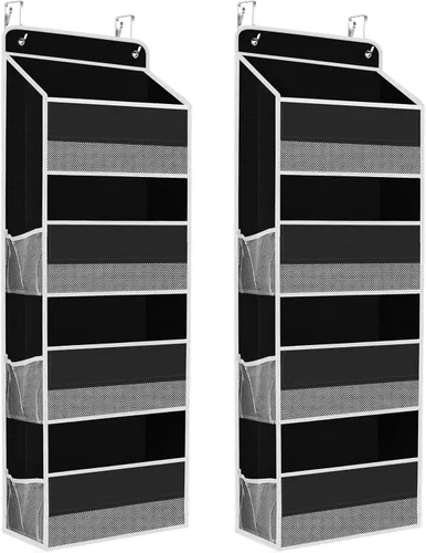 Miniatura 16 de SpaceHacks Paquete de 1 Organizador Sobre la Puerta, Organizador de Almacenamiento Colgante con Ventana Transparente, 40 lb Ultra Resistente Gris