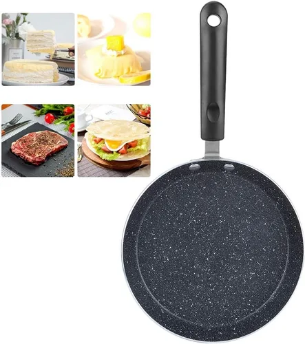 Miniatura 5 de Plplaaoo Sartén antiadherente para crepes, sartén de aluminio para panqueques con mango cómodo, sartén de calefacción uniforme, revestimiento