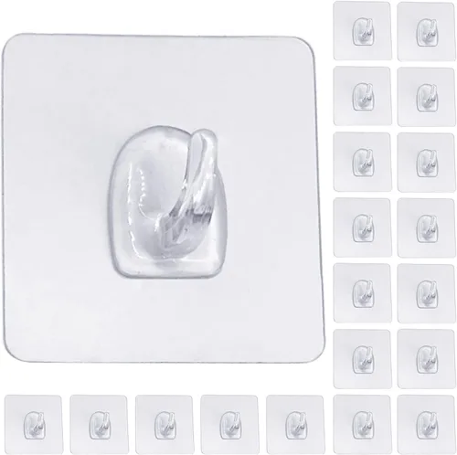 Miniatura 8 de Ganchos adhesivos, ganchos de utilidad resistentes de 20 libras (máximo), impermeables y resistentes al aceite, extraíbles, ganchos transparentes
