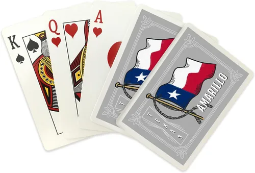 Miniatura 2 de Lantern Press Amarillo, Texas, Waving State Flag, State Series, 52 Playing Cards for Adults, Poker Size Card Deck
