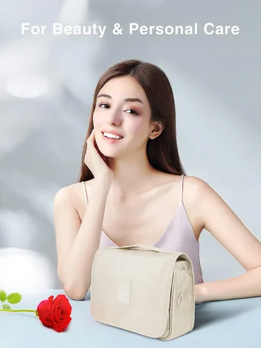 Miniatura 2 de Luxtude Neceser colgante para mujer con gancho para colgar, bolsa de artículos de tocador de viaje resistente al agua, bolsa organizadora de viaje