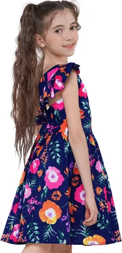 Miniatura 254 de Vestido de verano para niña, de algodón, con diseño floral