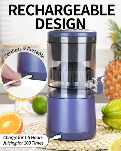Miniatura 3 de Exprimidor de cítricos recargables - Exprimidor portátil con USB y cepillo de limpieza para naranja, limón, pomelo