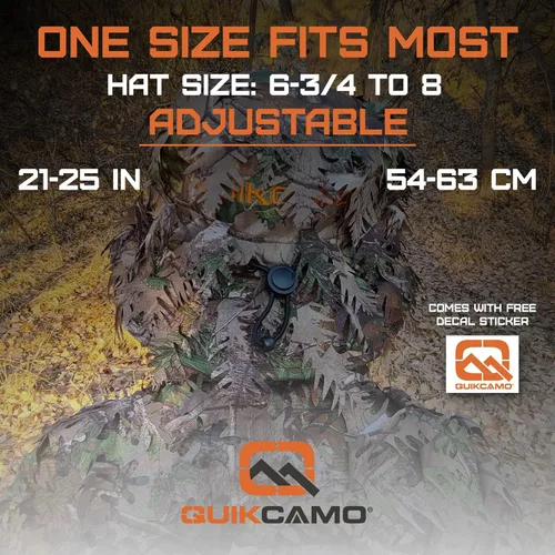 Miniatura 4 de QuikCamo Realtree & Mossy Oak 3D Leafy Camo - Sombrero de cubo para hombres, ciervos, patos y pavos (totalmente ajustable OSFM)