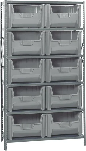 Miniatura 26 de Quantum QSBU-245BK Heavy Duty Shelving Unit with (7) Shelves and (24) QUS245 Black Bins for Garage Warehouse Storage Distribution 400 lb Load