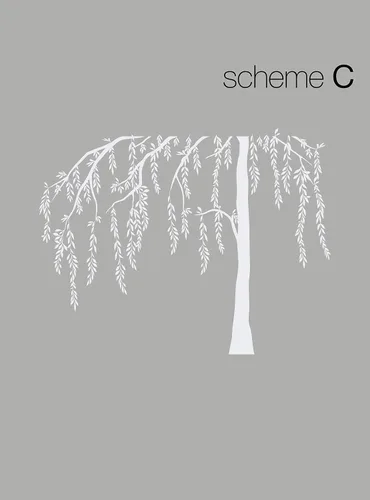 Miniatura 3 de Calcomanía de árbol de sauce llorón frondoso (esquema B, 96 pulgadas)