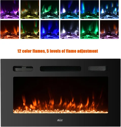Miniatura 3 de Clihome Chimenea eléctrica de 36 pulgadas, para chimenea eléctrica, calentador de chimenea eléctrica, decoración de chimenea, calentador de chimenea