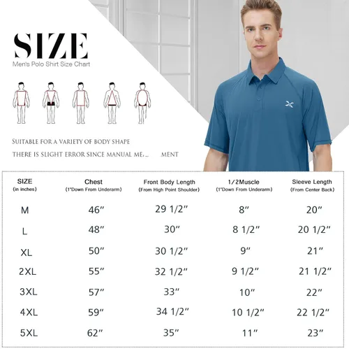 Miniatura 4 de MOHEEN Mens Short Sleeve Polo Shirt Lightweight Moisture Wicking Performance Golf Shirts Solid