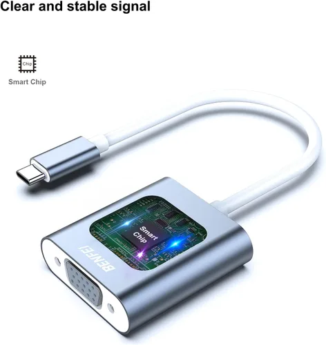 Miniatura 3 de BENFEI Adaptador USB C a VGA, adaptador Thunderbolt 3/4 a VGA compatible con iPhone 15 Pro/Max, MacBook Pro/Air 2023, iPad Pro, iMac, S23, XPS 17