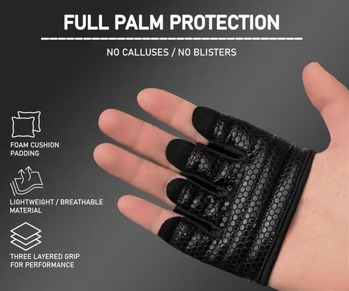 Miniatura 3 de FITNESS FORCE Workout Gloves for Men & Women Partial Weight Lifting Gloves Non-Slip Gym Gloves Lifting Grip Calluses Guard Fingerless Exercise