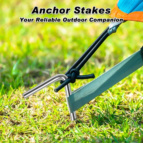 Miniatura 2 de FEED GARDEN Estacas de tienda de campaña de 7 pulgadas, paquete de 18 estacas inflables para decoración al aire libre, clavijas de metal