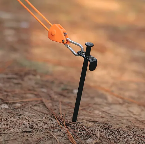 Miniatura 8 de Cheardia Paquete de 10 estacas resistentes para tienda de campaña, estacas de 10 pulgadas para acampar al aire libre, estacas de metal negro
