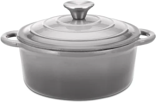 Miniatura 13 de Hamilton Beach Horno holandés de hierro fundido esmaltado de 3 cuartos de galón con tapa, olla resistente para estofar, asar y hornear, color rojo