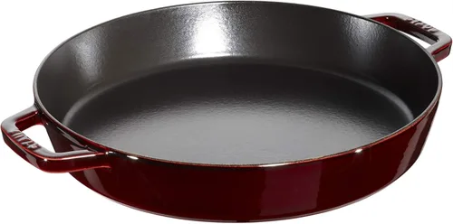 Miniatura 5 de Staub Sartén de hierro fundido de 13 pulgadas con doble asa - Cereza, fabricada en Francia