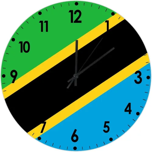 Miniatura 324 de Cheyan Reloj de pared con bandera de Canadá de 12 pulgadas, silencioso, sin tictac, de PVC, funciona con pilas, reloj redondo decorativo, regalo