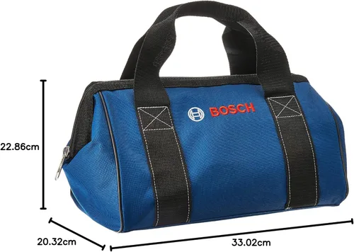 Miniatura 5 de Bosch 2610041759 - Bolsa de herramientas de lona resistente de 13 x 9 x 9 pulgadas, color azul oscuro Reinforced Handles Zippered Main