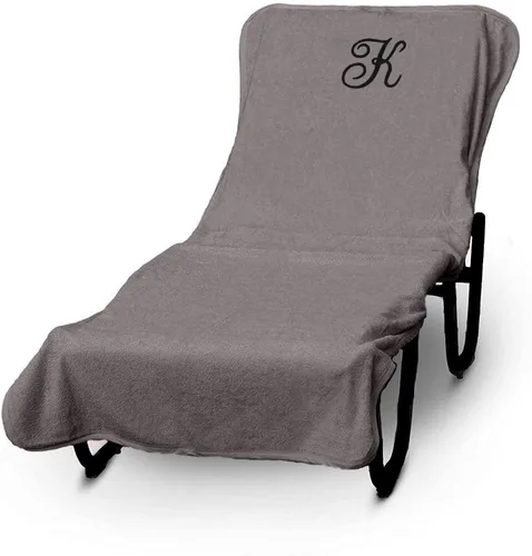 Miniatura 305 de Luxury Hotel & Spa - Funda para Tumbona de Piscina con Monograma, Letras Bordadas en Bloque - Extra Absorbente 100% Algodón Turco - Rizo Suave