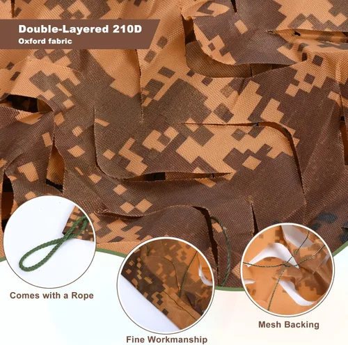Miniatura 3 de PATIKIL Camouflage Netting Camo Net 210D Oxford Durable Camo Mesh Netting Blind Sunshade Hunting Shooting Hide Army for Camping Theme Party