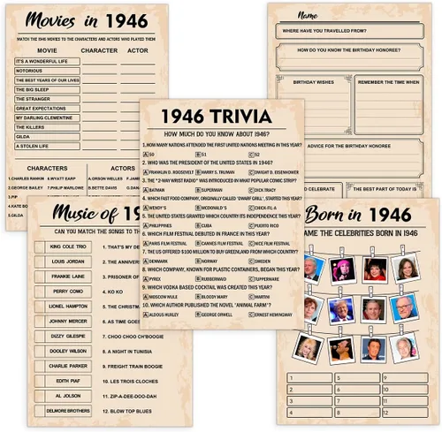 Miniatura 14 de QUPT Juegos de Fiesta de 30 Cumpleaños, Conjunto de 2 Actividades para 15 Invitados, Paquete de Juegos Nacidos en 1996, Suministros de Fiesta