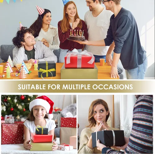 Miniatura 4 de VISPAD Rollos de papel de regalo, 3 mini rollos de 17 x 120 pulgadas, perfectos para envolver paquetes de regalo, manualidades, envoltura de regalo
