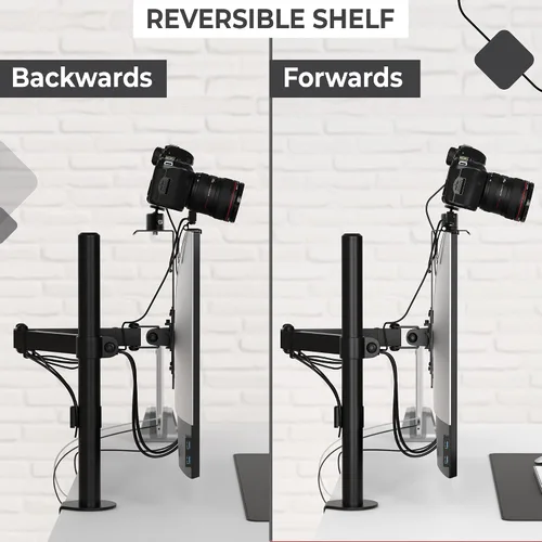 Miniatura 7 de HumanCentric Montura para Monitor DSLR Pequeña, Montaje de Cámara de Escritorio, Luz para Webcam, Estante para Micrófono para Brazo VESA de Monitor