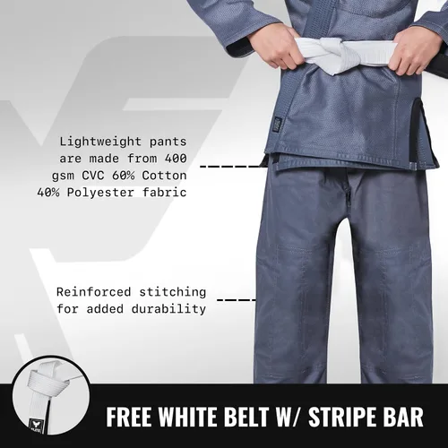 Miniatura 4 de Elite Sports Kids BJJ GI - Kimono brasileño Jiujitsu Gi con tela preencogida y cinturón, para niños y jóvenes, aprobado por la IBJJF