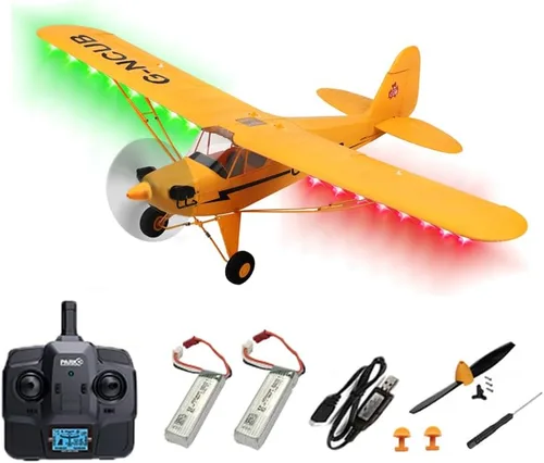 Miniatura 9 de Avión RC de control remoto de 5 canales J3-CUB de Park10 Toys para adultos con motor sin escobillas 1406 al aire libre, avión de ala fija de 3D6G