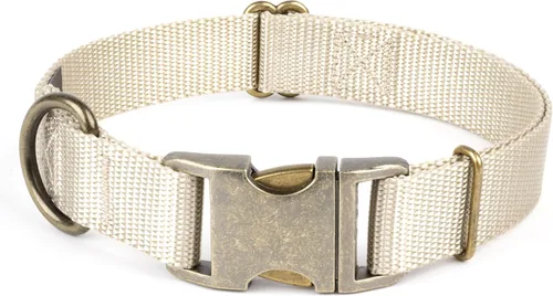 Country Brook Petz - Collar de nailon para perro con hebilla de metal para razas pequeñas, medianas y grandes, más de 10 colores cálidos (S, 3/4